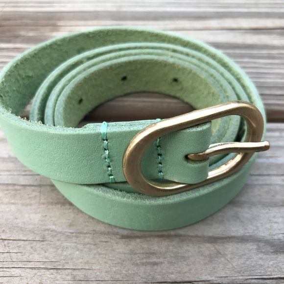 J. Crew Women Belt Genuine Leather Green Waistband - Picture 6 of 8